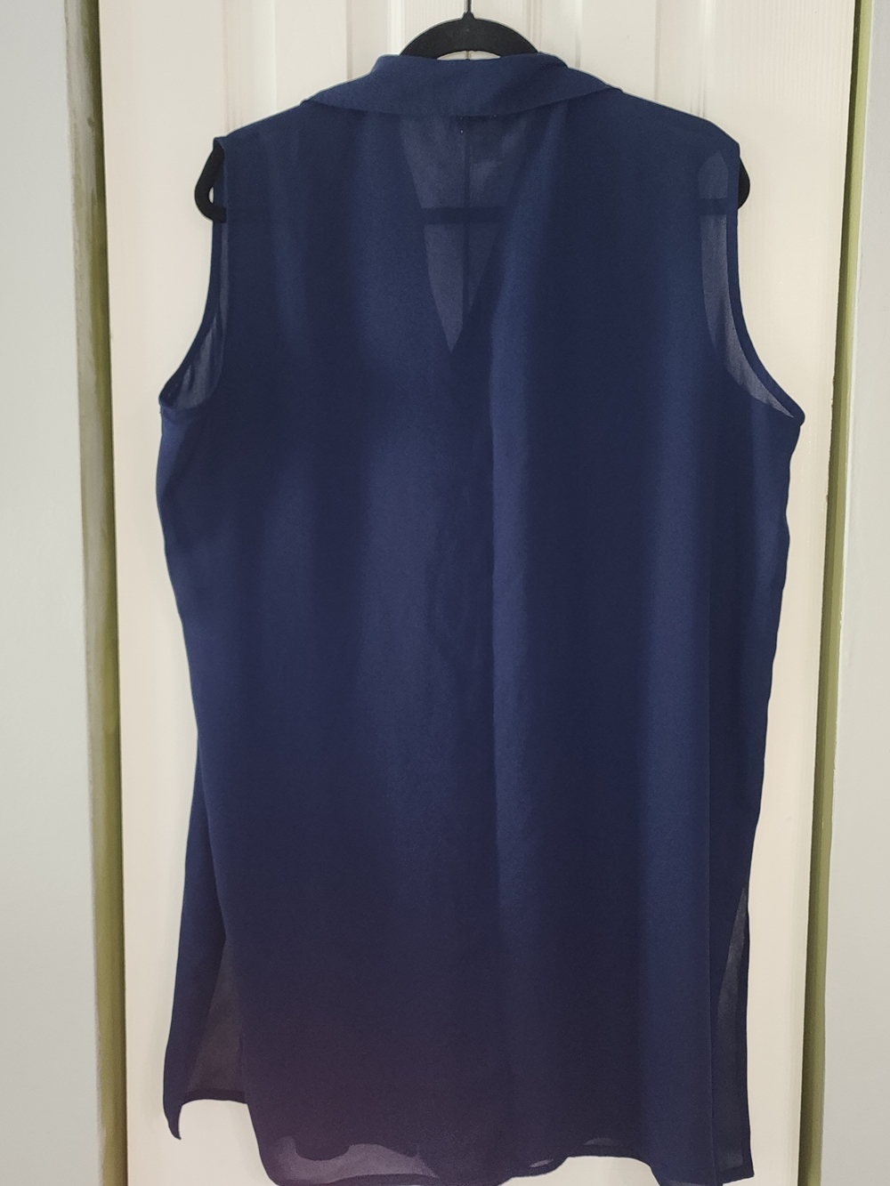 Gottex Vitage Sheer Swim Wear Cover-up. Navy Sleeveless Vitage Tunic  Size L - Picture 8 of 8